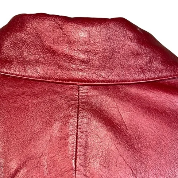 Vintage Jacqueline Ferrar burgundy Leather Jacket women’s Size S  Signs of wear - Picture 13 of 16